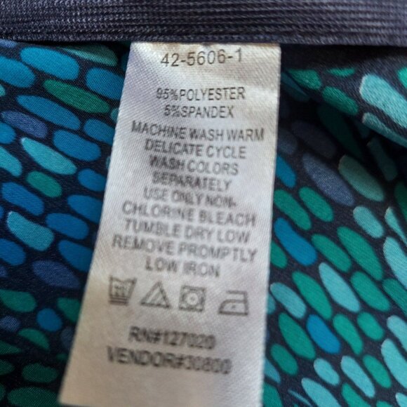 Chadwicks Womens Silky Knot Front Empire Waist Blouse Multicolor Long Sleeve - Picture 6 of 11